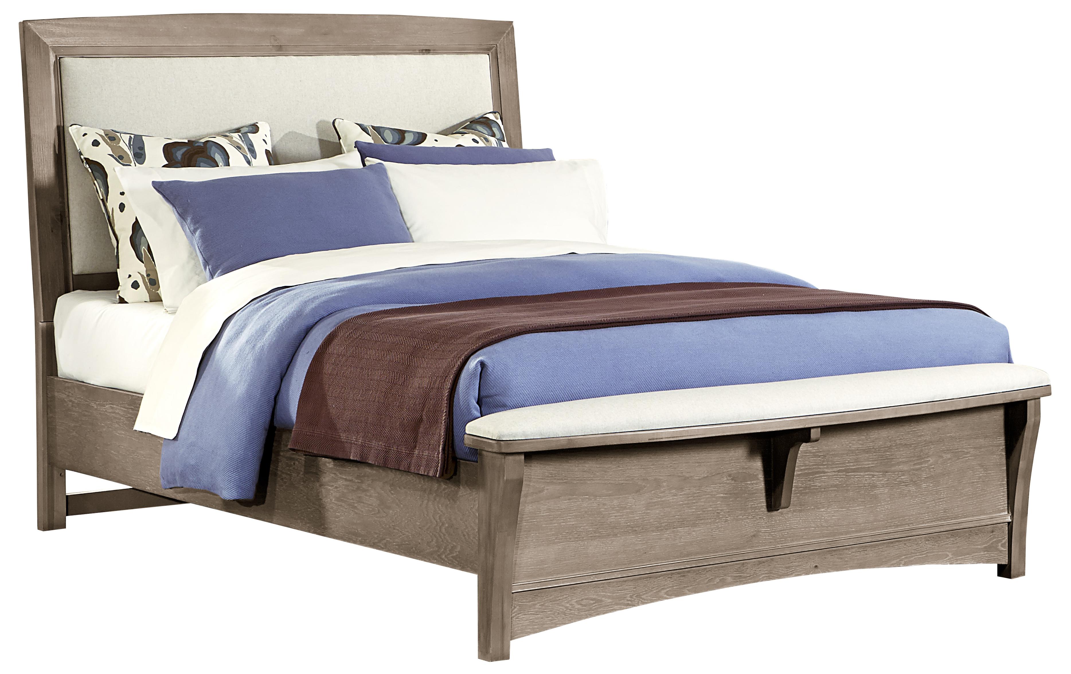 Vaughan Bassett Transitions Queen Upholstered Bed, Base Cloth Linen